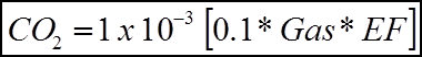 Equation C-1a: Annual CO2 Mass Emissions from Natural Gas Combustion for Tier 1 - Therms
